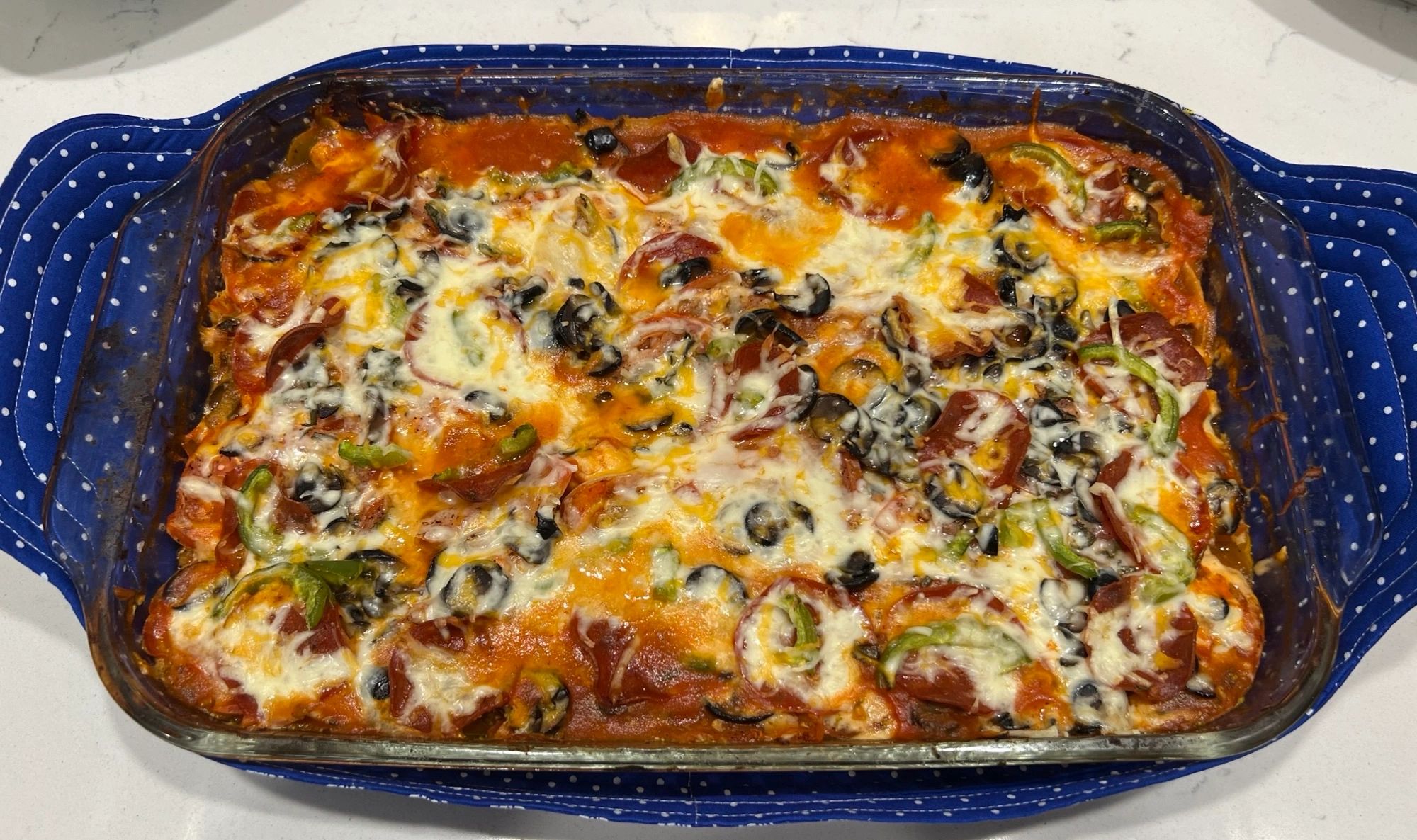 PEPPERONI VEGETABLE PIZZA CASSEROLEonly 3 WW points per serving
